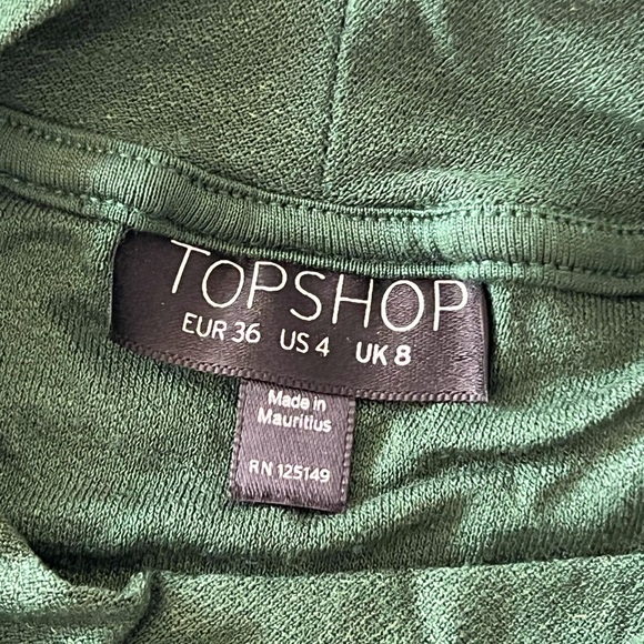 Topshop green mock neck sleeveless swing dress - Picture 4 of 5
